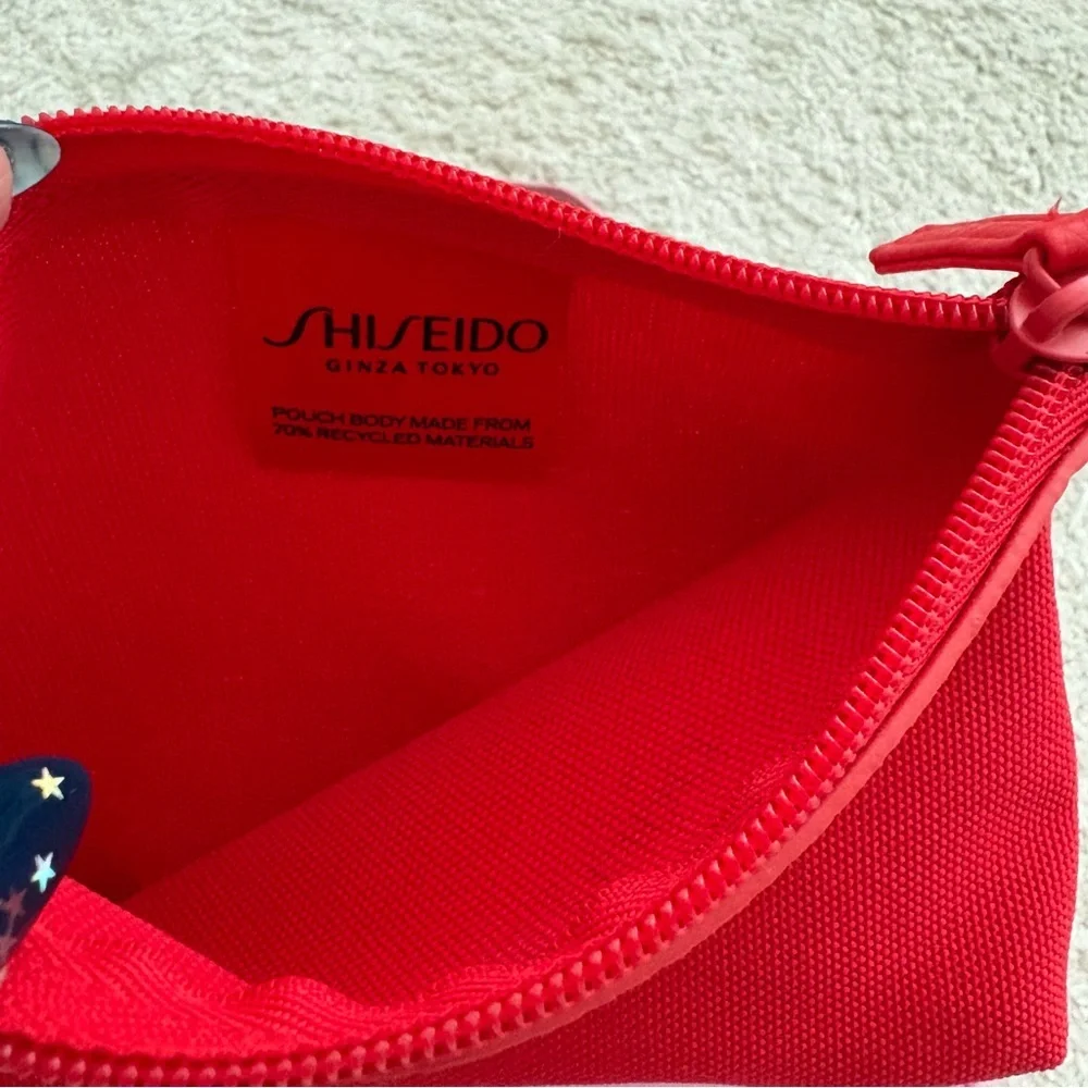 Beauty Cosmetic Travel Bag Set - Pink Transparent & Red